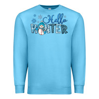 Ocean Blue hello winter Premium Sweatshirt - JahusDesignShop