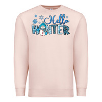 Pale Pink hello winter Premium Sweatshirt - JahusDesignShop