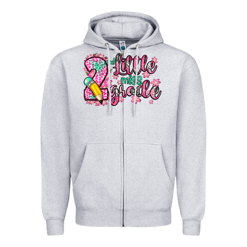 Little Miss 2nd Grade Zipper Hoodie by Zillion Design Studio | Teevron