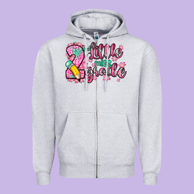 Little Miss 2nd Grade Zipper Hoodie Designed By Zillion Design Studio