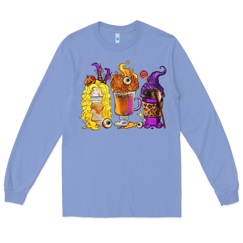 Halloween Hocus Pocus Coffee Cups Long Sleeve Tee by RanaPortraitStore | Teevron