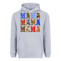 Heather Grey mama american flag 4th of july Heavyweight Hoodie - HRA Design Shop