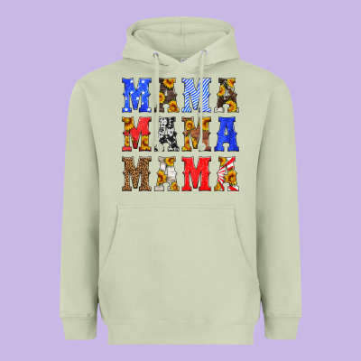 Mama American Flag 4th Of July Heavyweight Hoodie Designed By Hra Design Shop