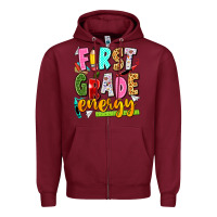 Burgundy first grade energy Zipper Hoodie - texasbilliewilder