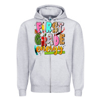 Heather Grey first grade energy Zipper Hoodie - texasbilliewilder