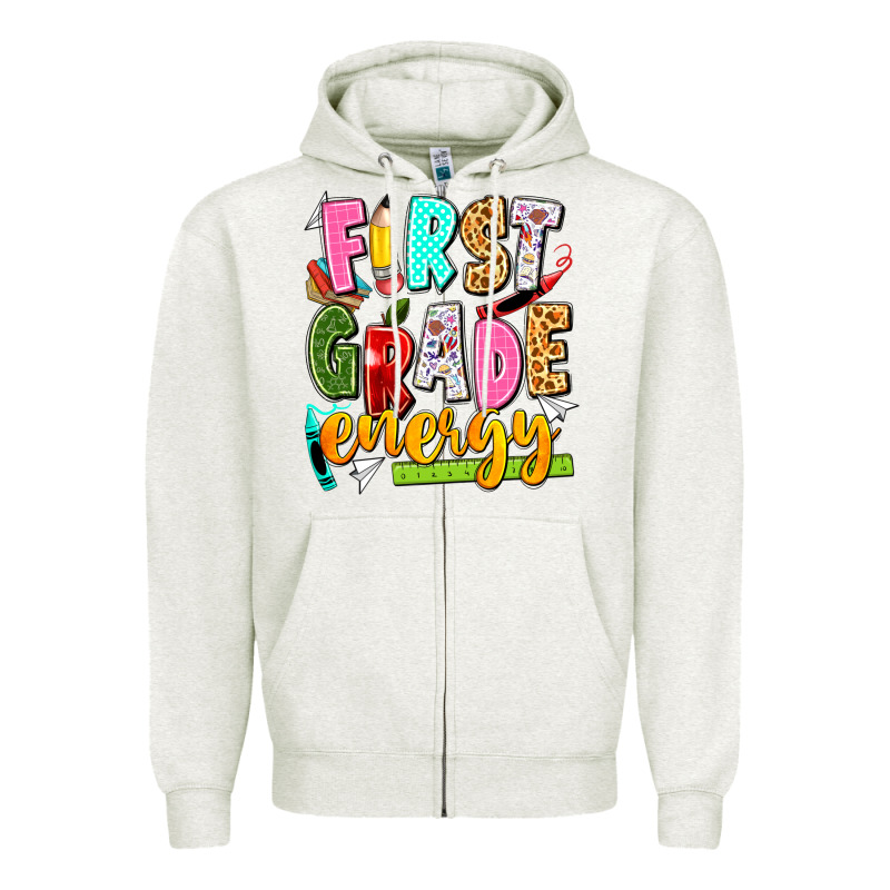 First Grade Energy Zipper Hoodie by texasbilliewilder | Teevron