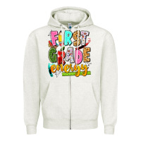 Oatmeal Heather first grade energy Zipper Hoodie - texasbilliewilder