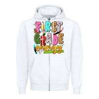 White first grade energy Zipper Hoodie - texasbilliewilder