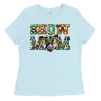 Baby Blue show mom baby cow Ladies Tee - BarkalooDesign