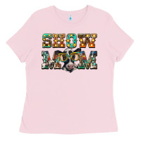 Bubblegum Pink show mom baby cow Ladies Tee - BarkalooDesign