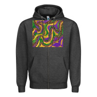 Charcoal Heather mardi gras tumbler Zipper Hoodie - RanaPortraitStore