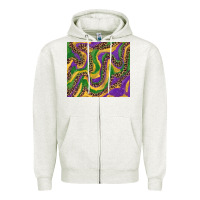 Oatmeal Heather mardi gras tumbler Zipper Hoodie - RanaPortraitStore