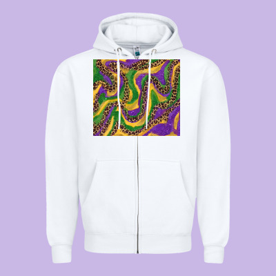 Mardi Gras Tumbler Zipper Hoodie Designed By Ranaportraitstore