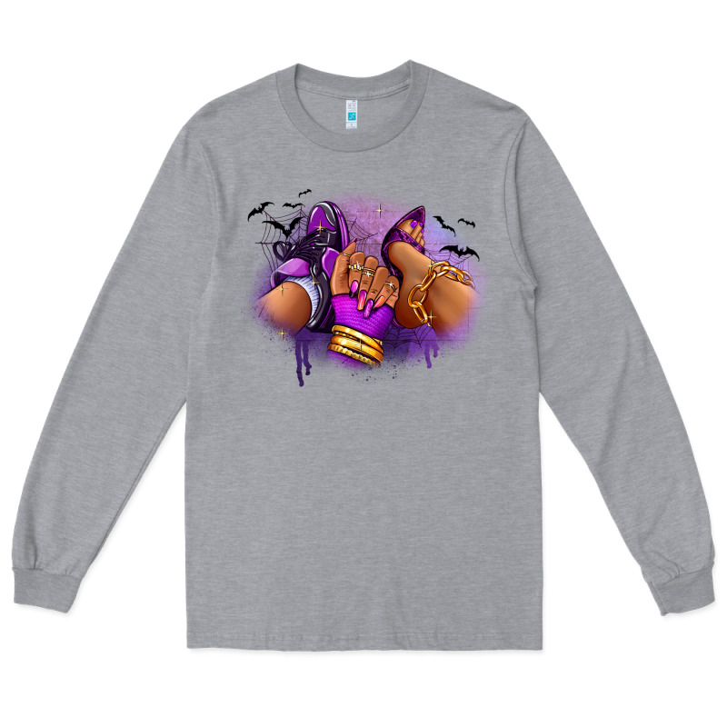 Halloween Sneaker And Heel Afro Woman Long Sleeve Tee by RanaPortraitStore | Teevron