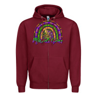 Burgundy mardi gras rainbow and fleur de lis Zipper Hoodie - RanaPortraitStore