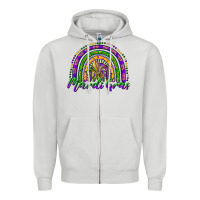 Dove Grey mardi gras rainbow and fleur de lis Zipper Hoodie - RanaPortraitStore