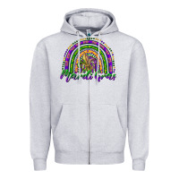 Heather Grey mardi gras rainbow and fleur de lis Zipper Hoodie - RanaPortraitStore