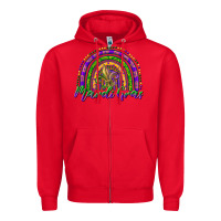 Red mardi gras rainbow and fleur de lis Zipper Hoodie - RanaPortraitStore