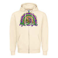 Sandshell mardi gras rainbow and fleur de lis Zipper Hoodie - RanaPortraitStore