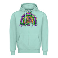 Seafoam mardi gras rainbow and fleur de lis Zipper Hoodie - RanaPortraitStore
