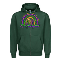 Sports Green mardi gras rainbow and fleur de lis Zipper Hoodie - RanaPortraitStore
