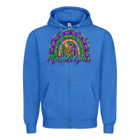 True Royal mardi gras rainbow and fleur de lis Zipper Hoodie - RanaPortraitStore