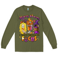 Army Green Hocus pocus i need coffee to focus Long Sleeve Tee - RanaPortraitStore