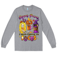 Heather Grey Hocus pocus i need coffee to focus Long Sleeve Tee - RanaPortraitStore