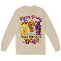 Mushroom Hocus pocus i need coffee to focus Long Sleeve Tee - RanaPortraitStore