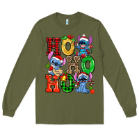 Army Green ho ho ho stitch Long Sleeve Tee - AdoDesignShop