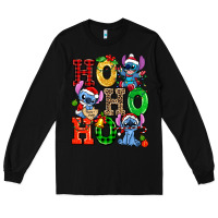 Black ho ho ho stitch Long Sleeve Tee - AdoDesignShop