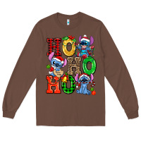 Chestnut ho ho ho stitch Long Sleeve Tee - AdoDesignShop