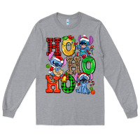 Heather Grey ho ho ho stitch Long Sleeve Tee - AdoDesignShop