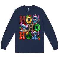 Navy ho ho ho stitch Long Sleeve Tee - AdoDesignShop