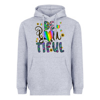 Heather Grey be you tiful Heavyweight Hoodie - CowhideDigitalArt