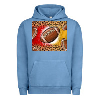Pigment Pebble Blue team color red and gold football Urban Hoodie - MaliasSmallBusiness