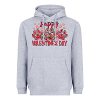 Heather Grey happy valentines day dog pet Heavyweight Hoodie - RacoonDesign