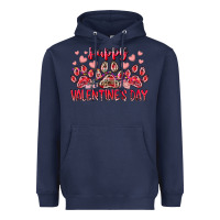 Navy happy valentines day dog pet Heavyweight Hoodie - RacoonDesign