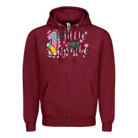 Burgundy little miss 1st grade Zipper Hoodie - Zillion Design Studio