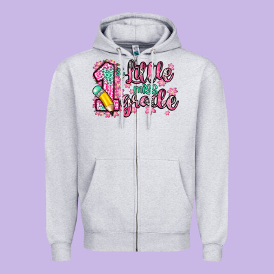 Little Miss 1st Grade Zipper Hoodie Designed By Zillion Design Studio