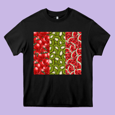 Summer Fruits Heavy Core Tee Designed By Cowhidedigitalart