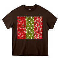 Chocolate Brown summer fruits Heavy Core Tee - CowhideDigitalArt