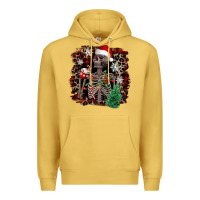 Antique Gold Skeleton with coffee cup Christmas Premium Hoodie - NancyCooperArtShop