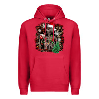 Cardinal Skeleton with coffee cup Christmas Premium Hoodie - NancyCooperArtShop