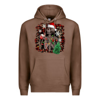 Chestnut Skeleton with coffee cup Christmas Premium Hoodie - NancyCooperArtShop