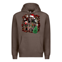 Coffee Skeleton with coffee cup Christmas Premium Hoodie - NancyCooperArtShop