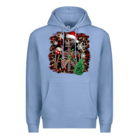 Colony Blue Skeleton with coffee cup Christmas Premium Hoodie - NancyCooperArtShop
