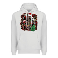 Dove Grey Skeleton with coffee cup Christmas Premium Hoodie - NancyCooperArtShop