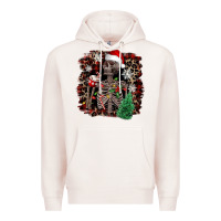 Pale Pink Skeleton with coffee cup Christmas Premium Hoodie - NancyCooperArtShop