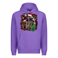 Purple Skeleton with coffee cup Christmas Premium Hoodie - NancyCooperArtShop